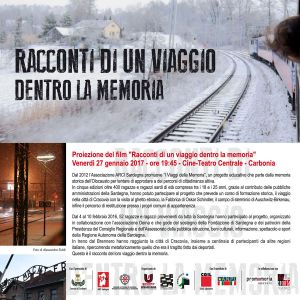 Locandina  "RACCONTI DI UN VIAGGIO DENTRO LA MEMORIA"