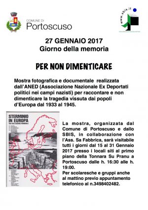 Locandina giorno della memoria Portoscuso