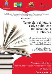 Terzo ciclo di letture estive pubbliche nei locali della biblioteca.